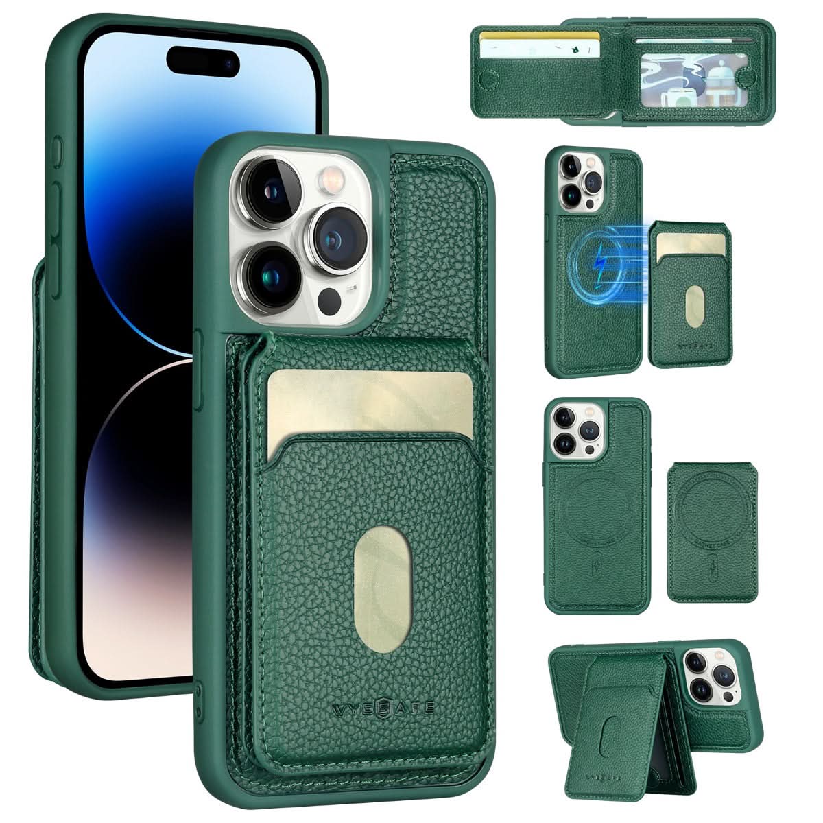 iPhone 15 Pro Wallet MagSafe Detachable Card Slot Case