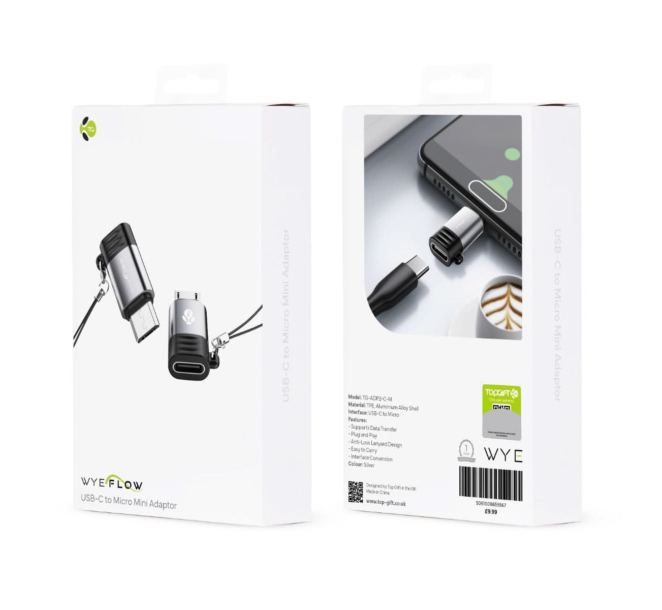 WYEFLOW USB-C to Micro Mini Adaptor