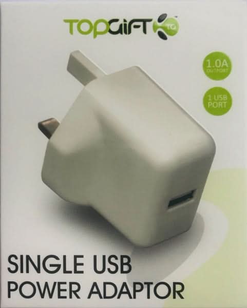 Top Gift Single USB Power Adapter 1.0A