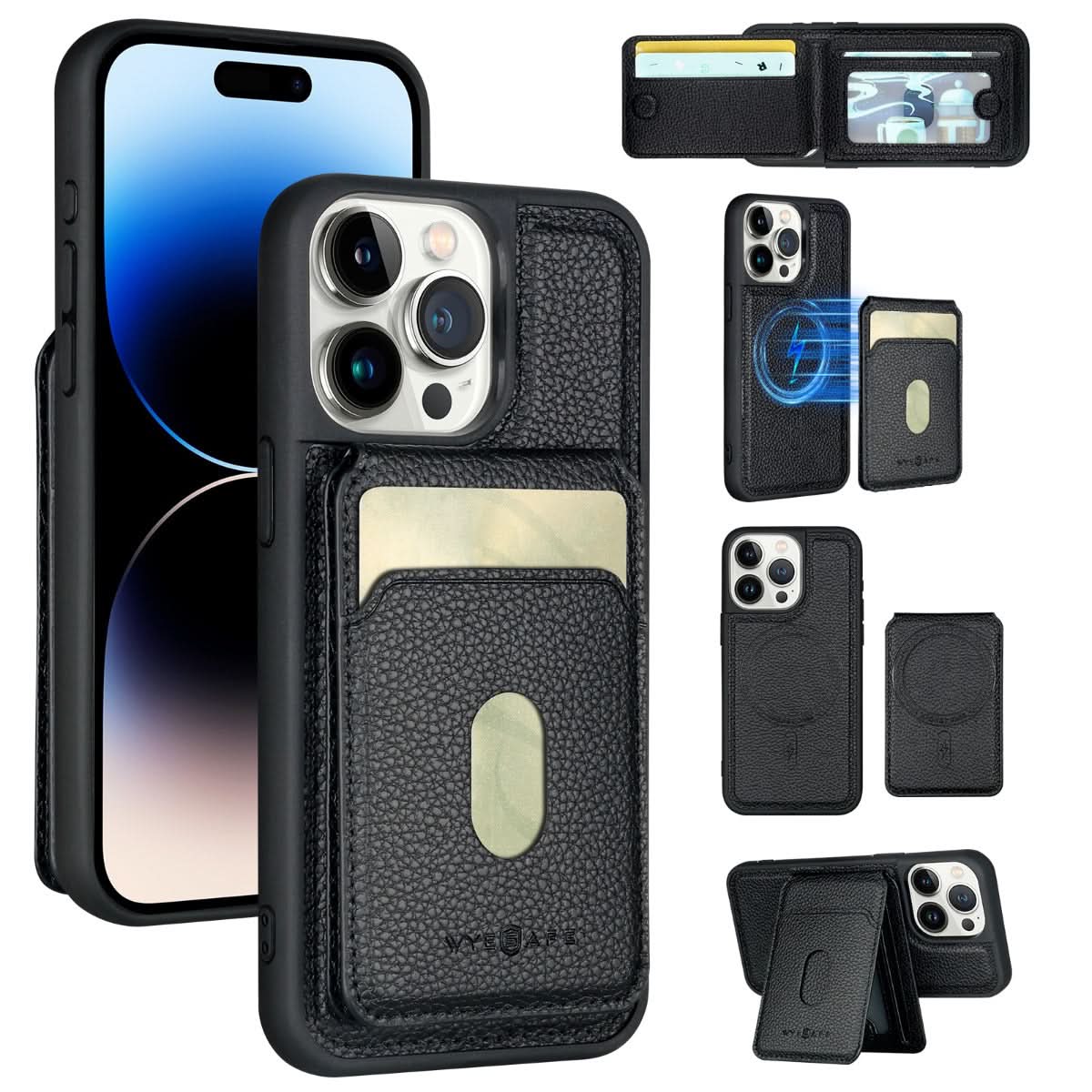 iPhone 15 Wallet MagSafe Detachable Card Slot Case