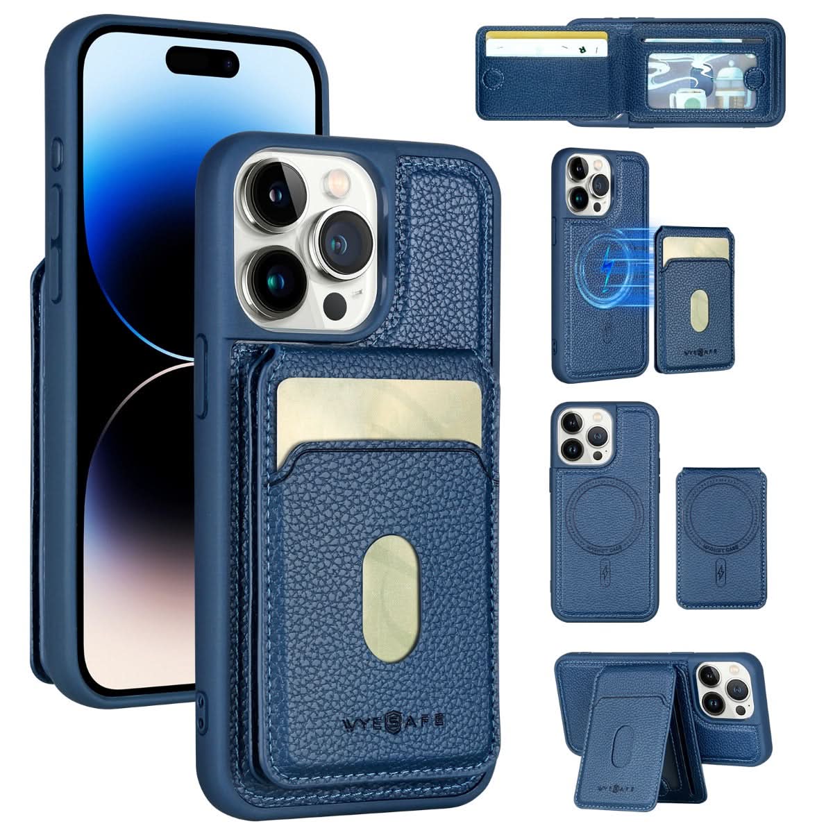 iPhone 15 Plus Wallet MagSafe Detachable Card Slot Case