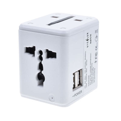 WYEFLUX Global Travel Adapater With Dual USB-A Ports