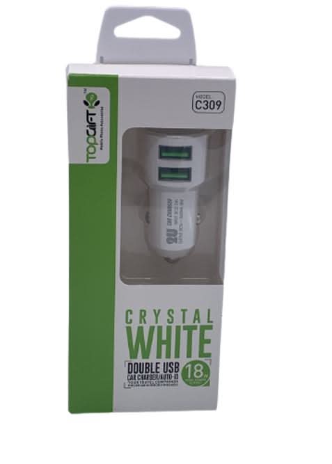 Top Gift Double USB Car Charger 3.6 Amp Output - C309
