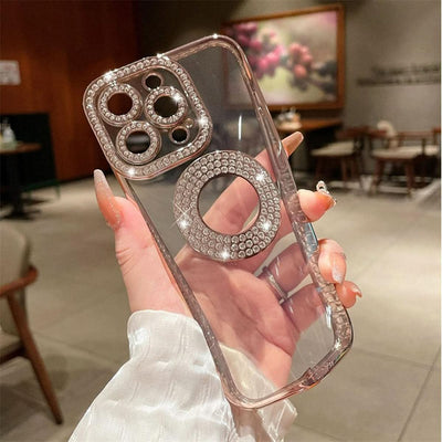 iPhone 15 Pro CD Case With Glittery Diamond Strip