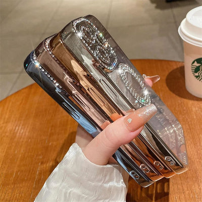 iPhone 15 Max CD Case With Glittery Diamond Strip