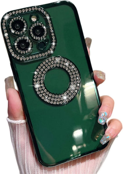 iPhone 15 Plus CD Case With Glittery Diamond Strip