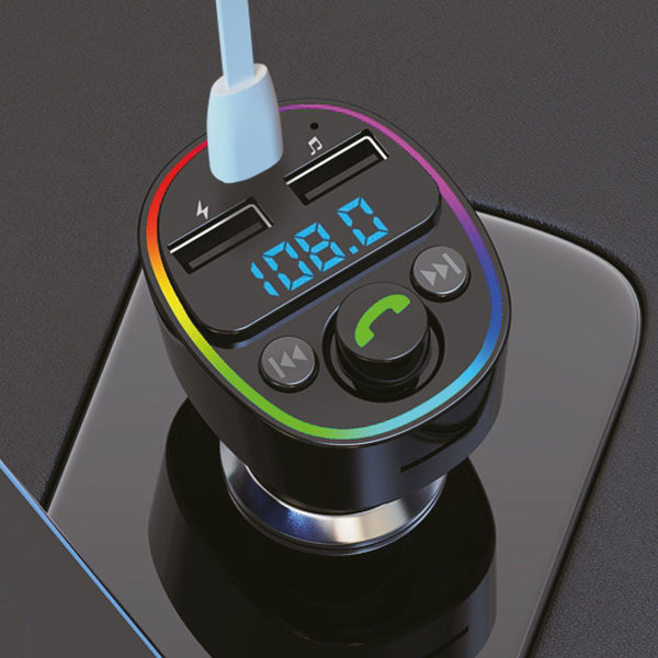 WYEFLUX In-Car LED All-in-One FM/Bluetooth & Fast Charging Kit