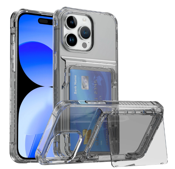 iPhone 15 Pro Max Clear Flipping Card Slot Case
