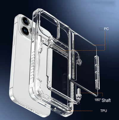 iPhone 15 MAX Clear Flipping Card Slot Case