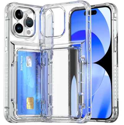 iPhone 15 Pro Max Clear Flipping Card Slot Case