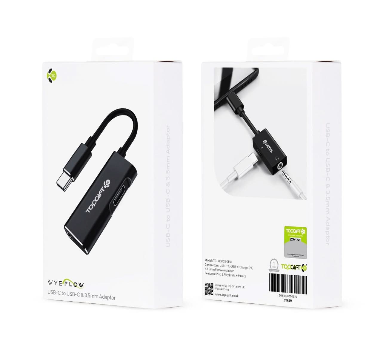 WYEFLOW USB-C to USB-C & 3.5mm Adapter
