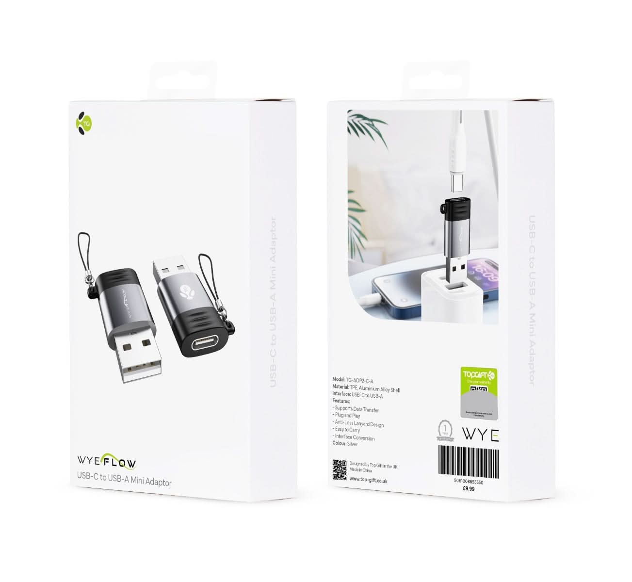 WYEFLOW USB-C to USB-A Mini Adaptor