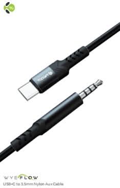 WYEFLOW USB-C to 3.5mm Nylon Aux Cable