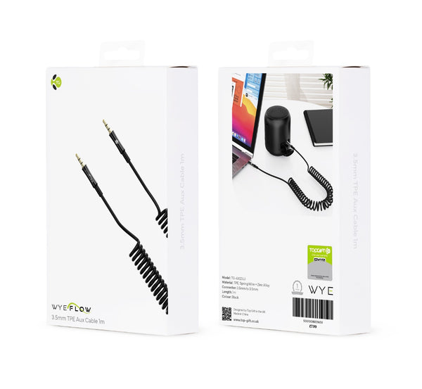 WYEFLOW 3.5mm TPE Aux Cable 1m