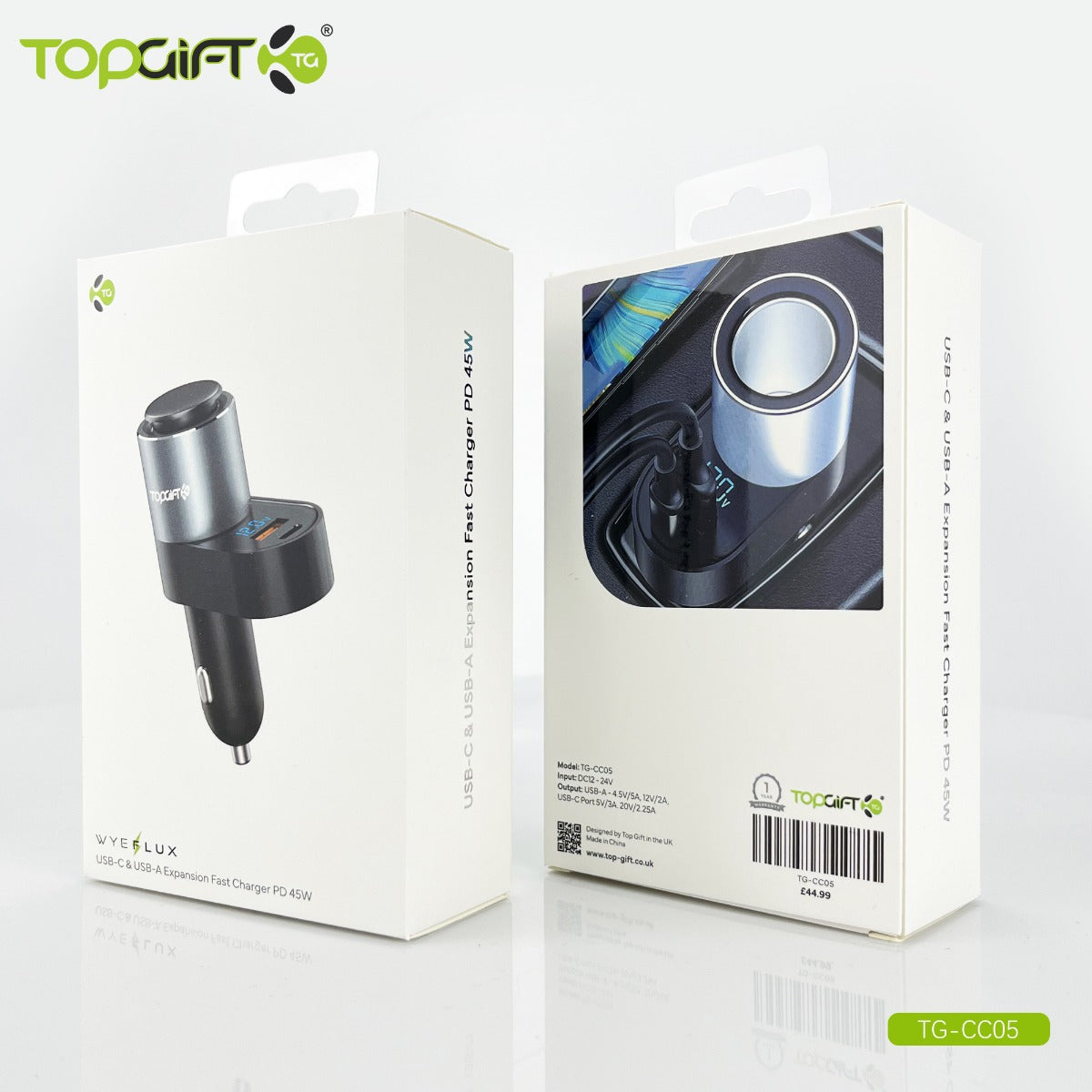 WYEFLUX USB-C and USB-A Expansion Fast Charger PD 45W