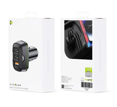 WYEFLUX 60W In-Car Multi Ports Charger