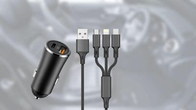 WYEFLUX 17W USB-A & USB-C In-Car Charger With 3-In-1 Cable